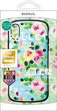 iPhone XS/iPhone X 耐衝撃ハイブリッドケース「PALLET Design」 フラワーエメラルド