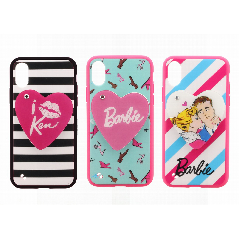 iPhone XS/iPhone X Barbie Design/スライド式ハートミラー付ハイブリットケース