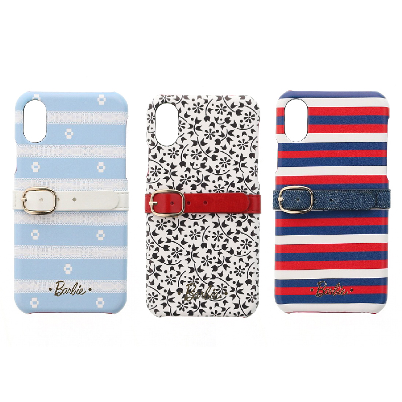 iPhone XS/iPhone X Barbie Design/ベルト付PUレザーケース