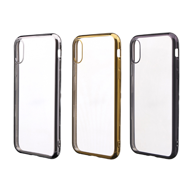 iPhone XR 「剛柔」 メタル塗装ソフトケース「メタルクリア」