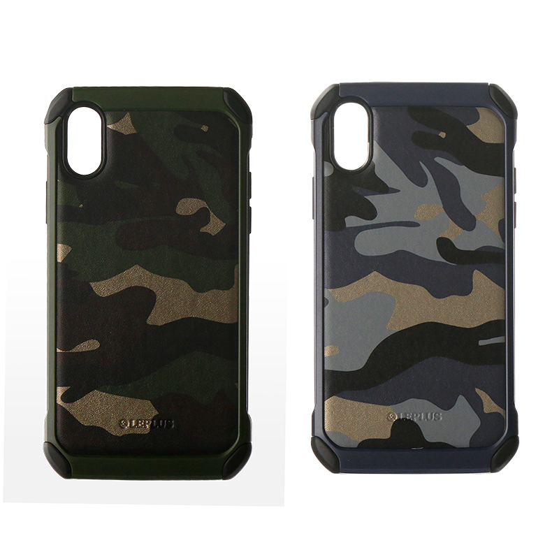 iPhone XS/iPhone X 耐衝撃ハイブリッドカモフラージュ柄ケース「SOLDIER」