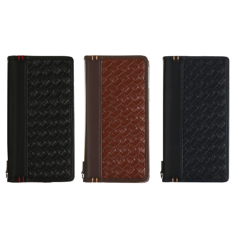 iPhone XS/iPhone X 編込み柄フラップケース「PLAIT」