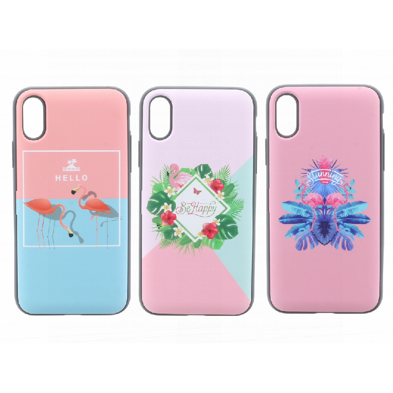 iPhone XS/iPhone X 【Lucy】ミラー付カード収納ハイブリットケース