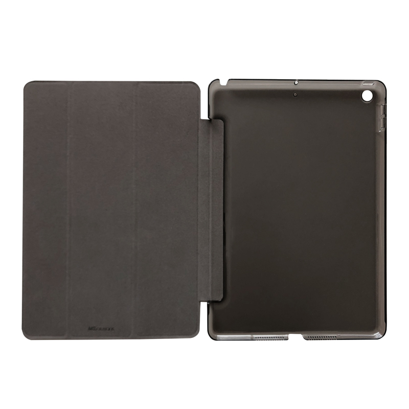 iPad 2019 10.2inch 背面クリアフラップケース ブラック