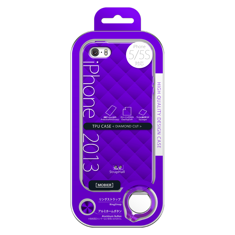 iPhone 5/5S TPUケース(ダイヤ) パープル｜スマホ(タブレット
