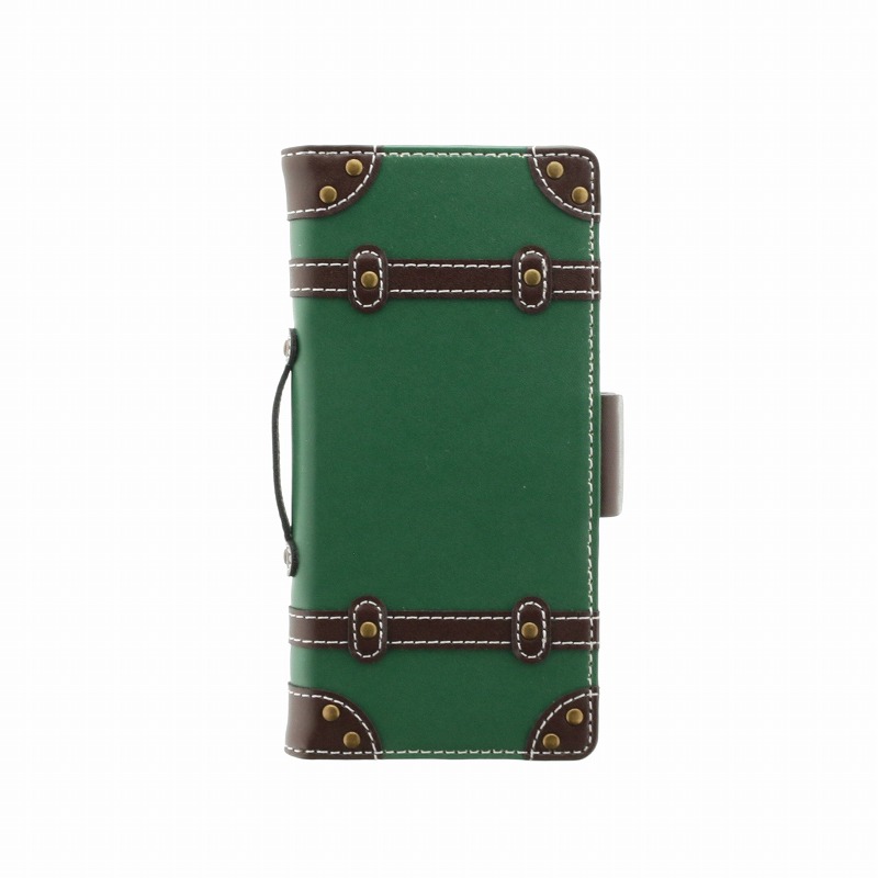 iPhone 8/7/6s【+U】Paige/トロリーバッグ風手帳型ケース/ネイビー