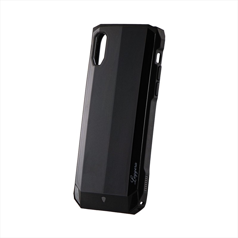 iPhone XR 耐衝撃ハイブリッドケース「LEGGERA」 ソリッドブラック