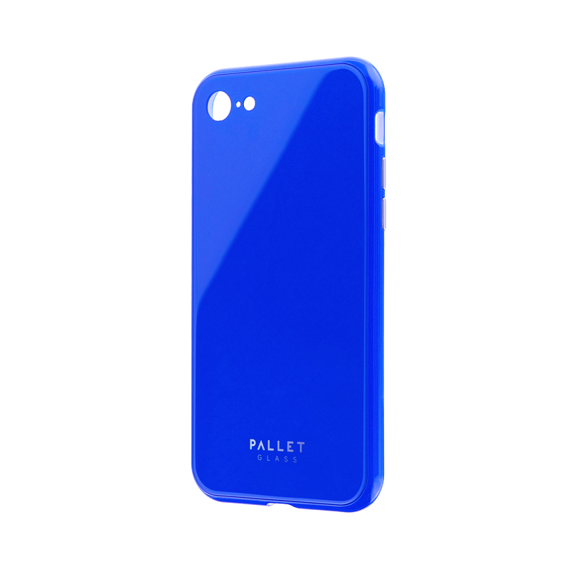 iPhone 8/7 ガラスハイブリッドケース「PALLET GLASS」ブルー