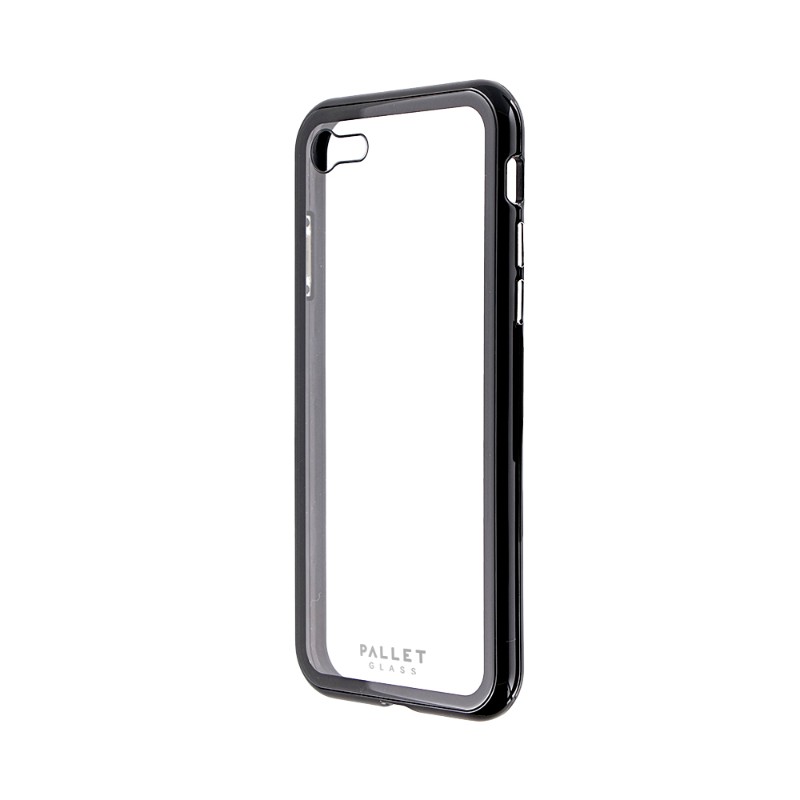 iPhone 8/7 ガラスハイブリッドケース「PALLET GLASS」クリアブラック
