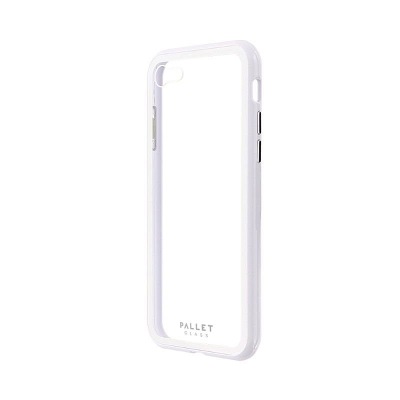 iPhone 8/7 ガラスハイブリッドケース「PALLET GLASS」クリアホワイト