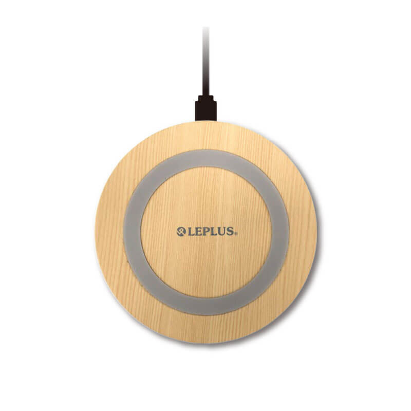 スマートフォン汎用/Qi（チー）ワイヤレス充電器/木目調/ライト