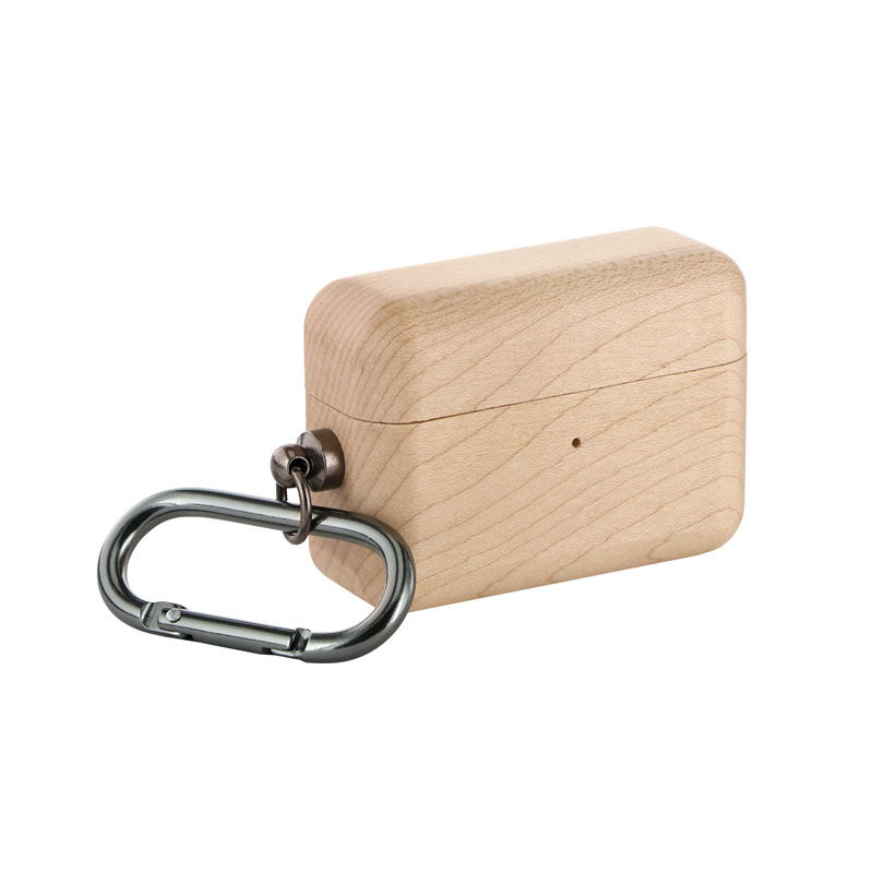 AirPods Pro 「ナチュラルウッドケース」 カラビナ付属 メイプルウッド