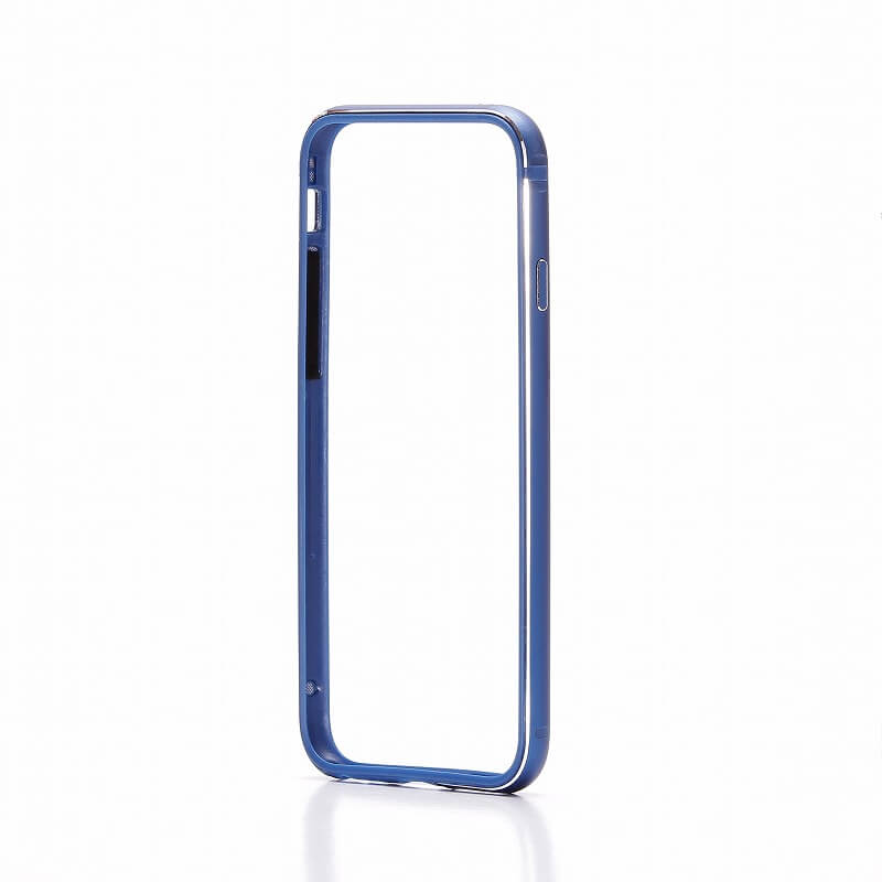 iPhone 6/6s/7 シリコン+アルミバンパー「Iron Soft」 ディープブルー