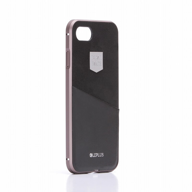 iPhone7 アルミバンパー+PUレザーシェルケース「DUAL FACE Shell
