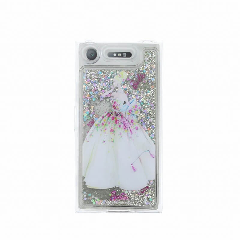 Xperia XZ1Barbie Design/グリッターハイブリットケース/シルバー