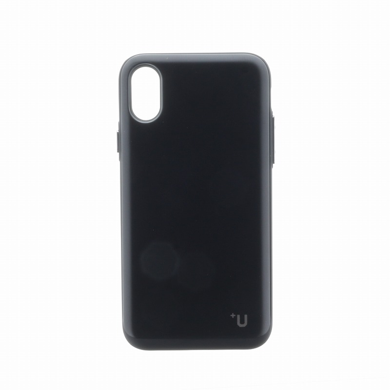 iPhone X【+U】Kyle/Slide式カード収納ハイブリットケース/ブラック