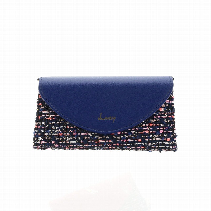 iPhone XS/iPhone X 【Lucy】ツイードレター型ケース/ネイビー