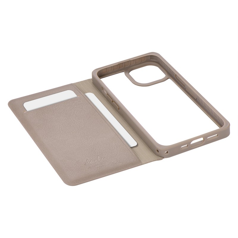 iPhone 15/iPhone 14 軽量・背面クリアフラップケース 「Amake