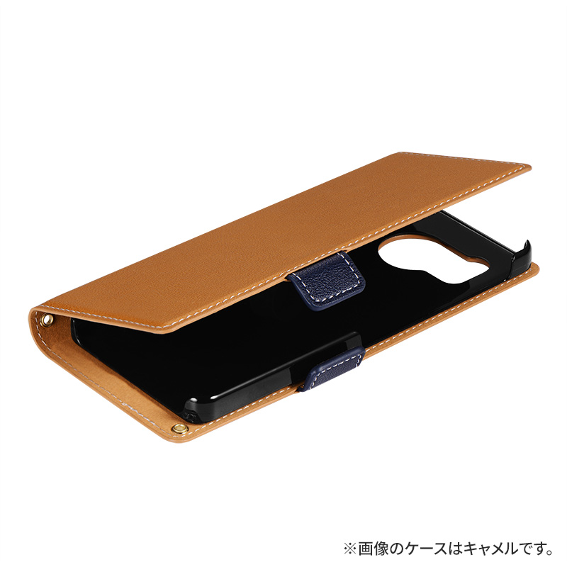 AQUOS sense8 薄型・軽量PUレザー手帳ケース 「Twoal W」 ブラック