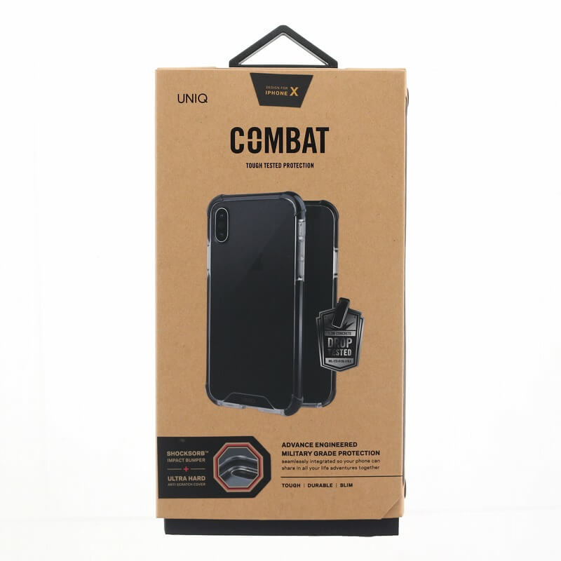 iPhone XS/iPhone X シェル型ケース/耐衝撃/Combat/Carbon（Black