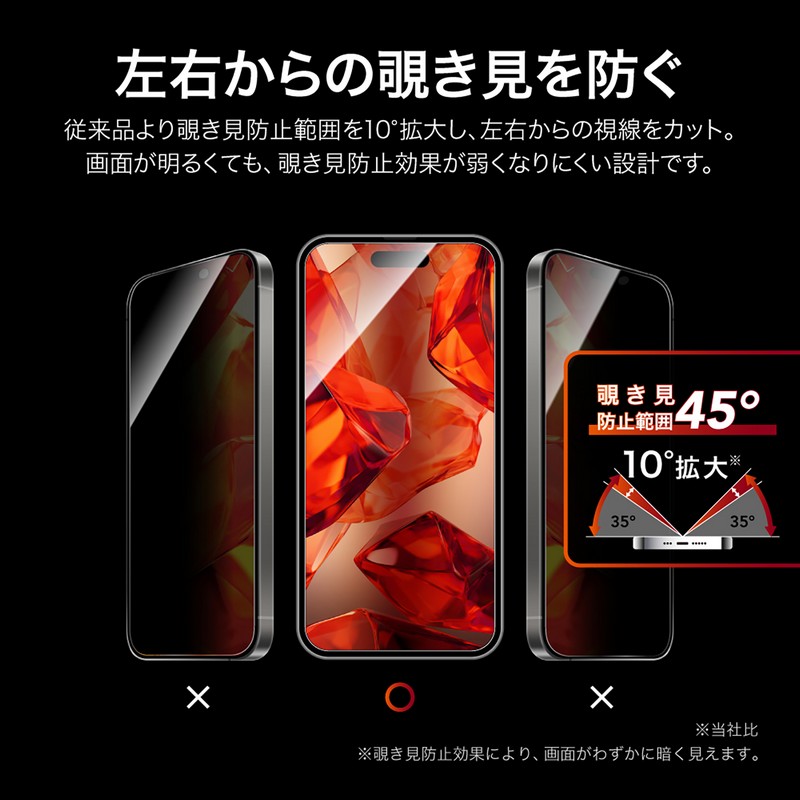 iPhone Air ガラスフィルム「GLASS PREMIUM FILM Lite」 覗き見防止180