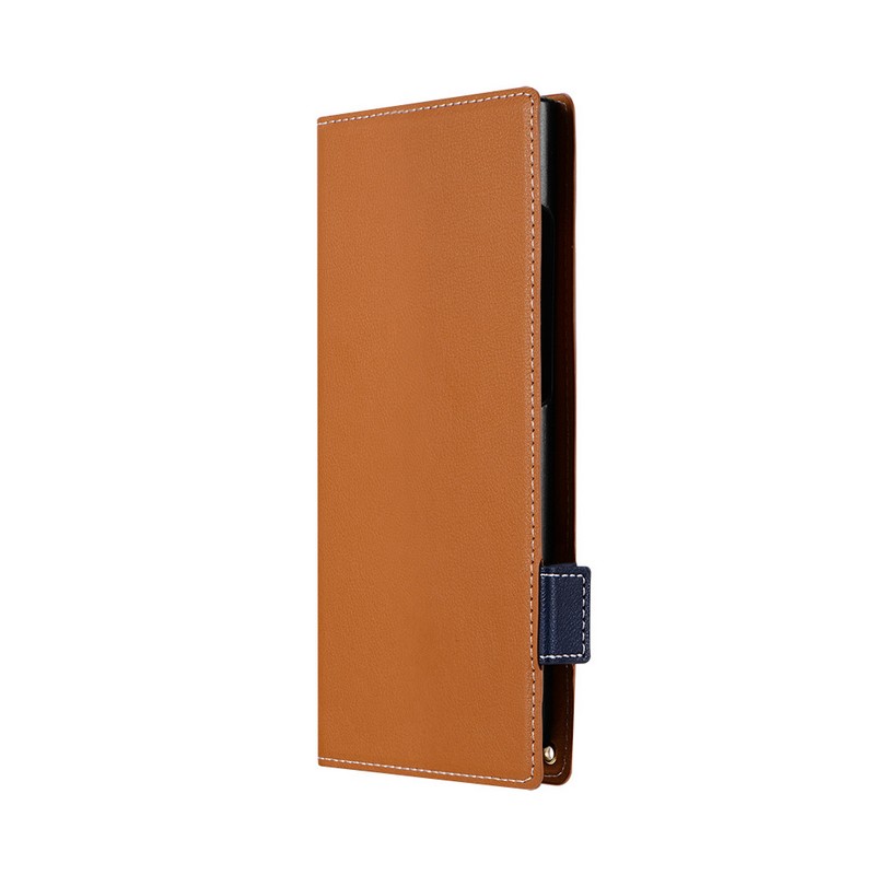 Galaxy S24 Ultra 薄型・軽量PUレザー手帳ケース 「Twoal W」 キャメル
