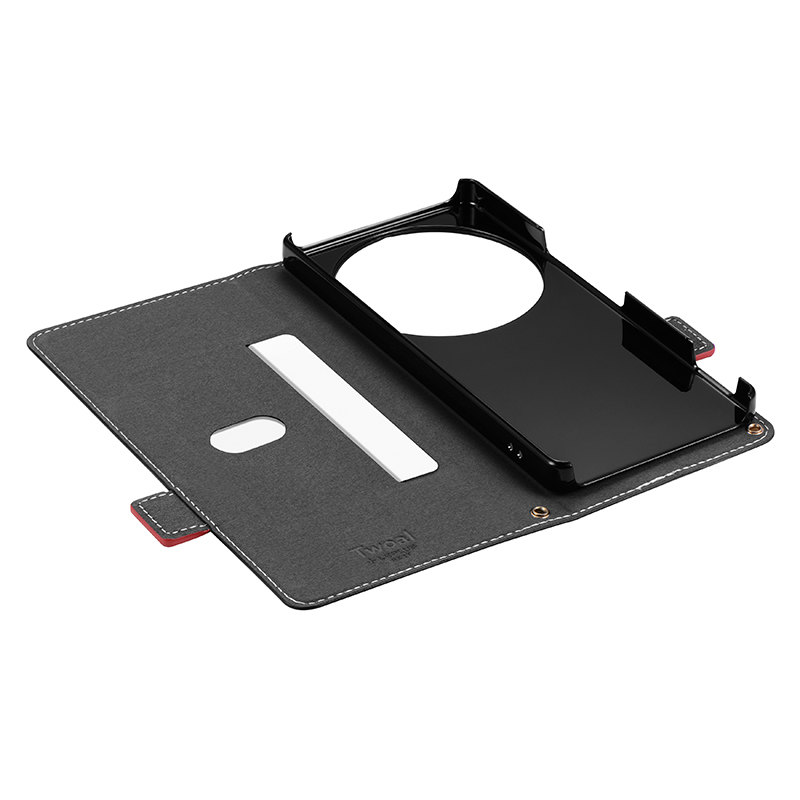 AQUOS R9 pro 薄型・軽量PUレザー手帳ケース 「Twoal W」 ブラック