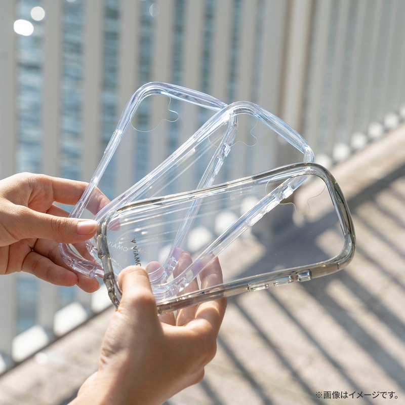 iPhone 17 耐傷・耐衝撃ハイブリッドケース 「ViAMO crystal」 ブルー