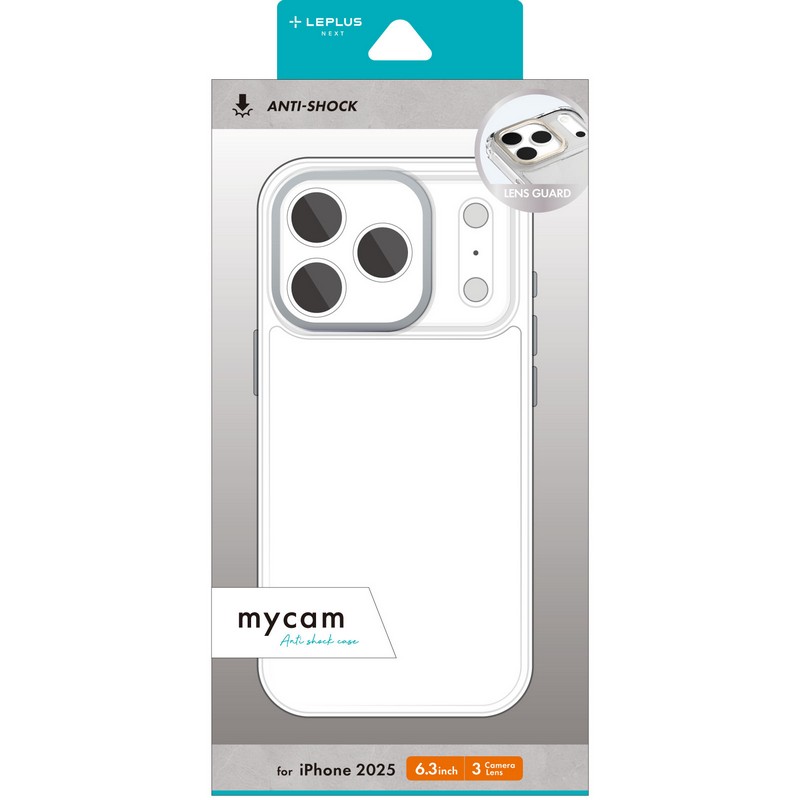 iPhone 17 Pro カメラ保護ハイブリッドケース 「mycam」 シルバー