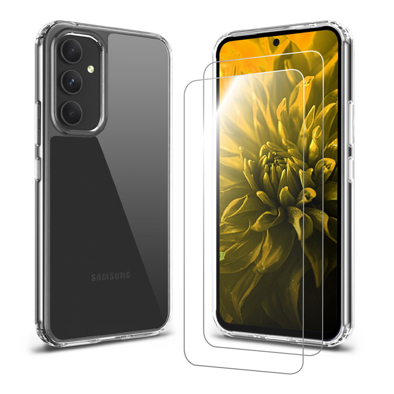 Galaxy A54 5G ハイブリッドケース＋ガラスフィルム2枚 セット クリア