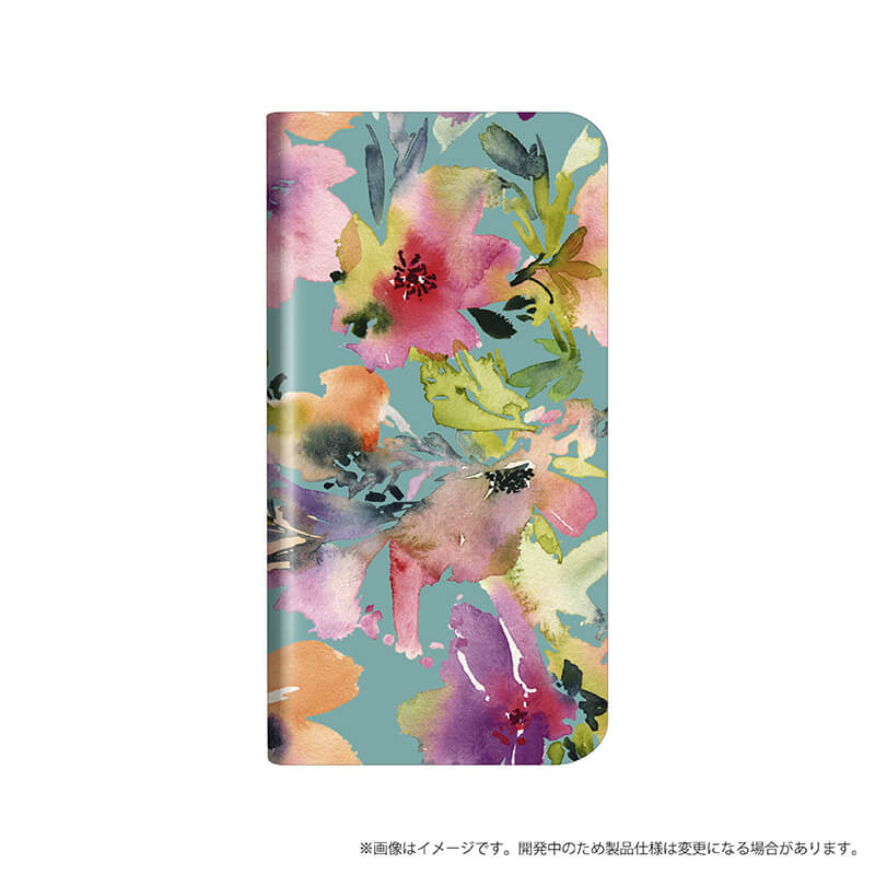 Xperia(TM) XZ1 Compact 薄型デザインPUレザーケース「Design+」 Flower カラフル